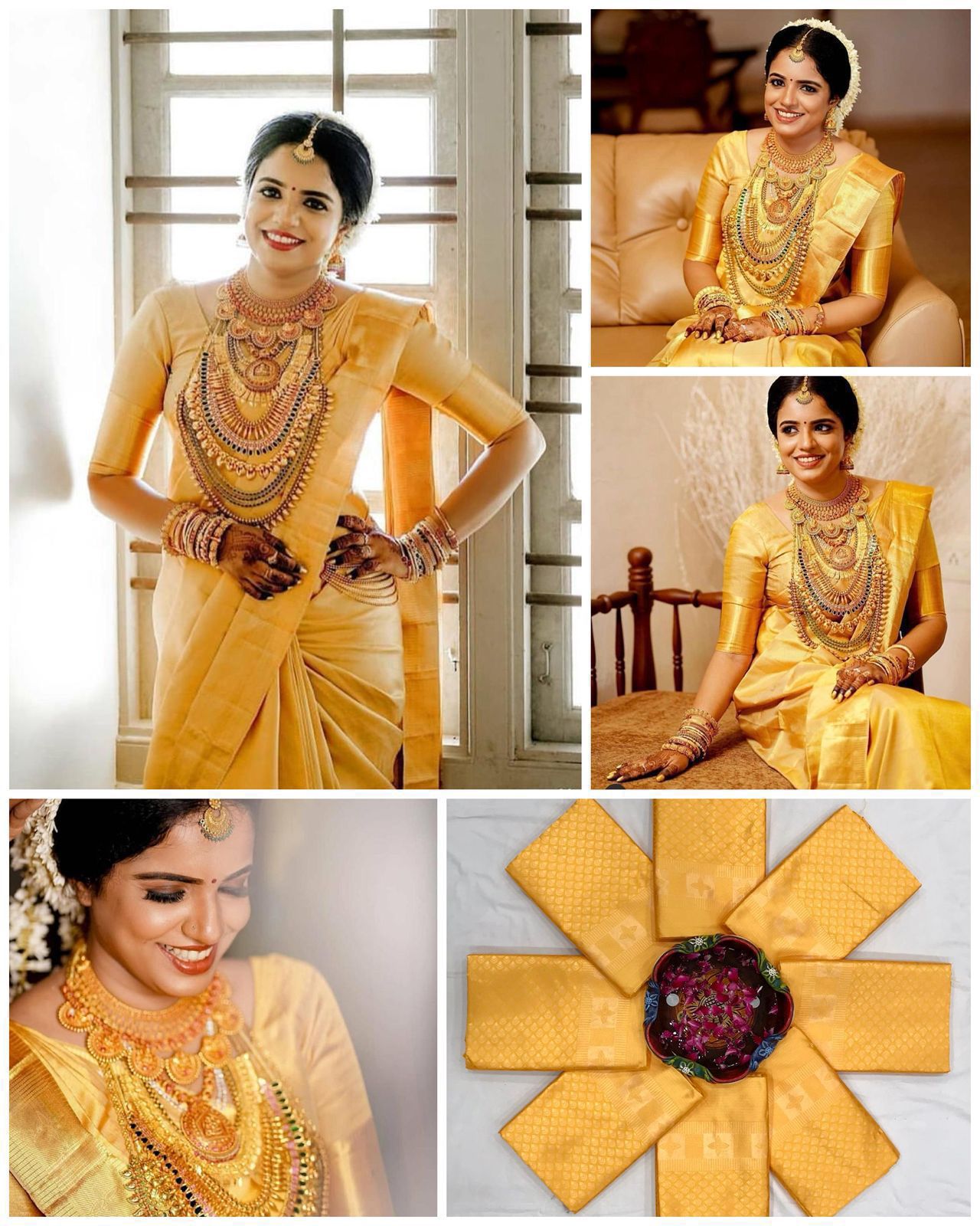 Golden Kerala Silk Saree - Original