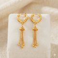 Keshnova Gold Plated Tassel Drop Hoop Earrings for Women & Girls