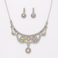 Keshnova Premium Crystal Stone Necklace Set with Earrings | Elegant Party Wear Jewelry for Women & Girls