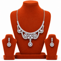 Keshnova Premium Crystal Stone Necklace Set with Earrings | Elegant Party Wear Jewelry for Women & Girls