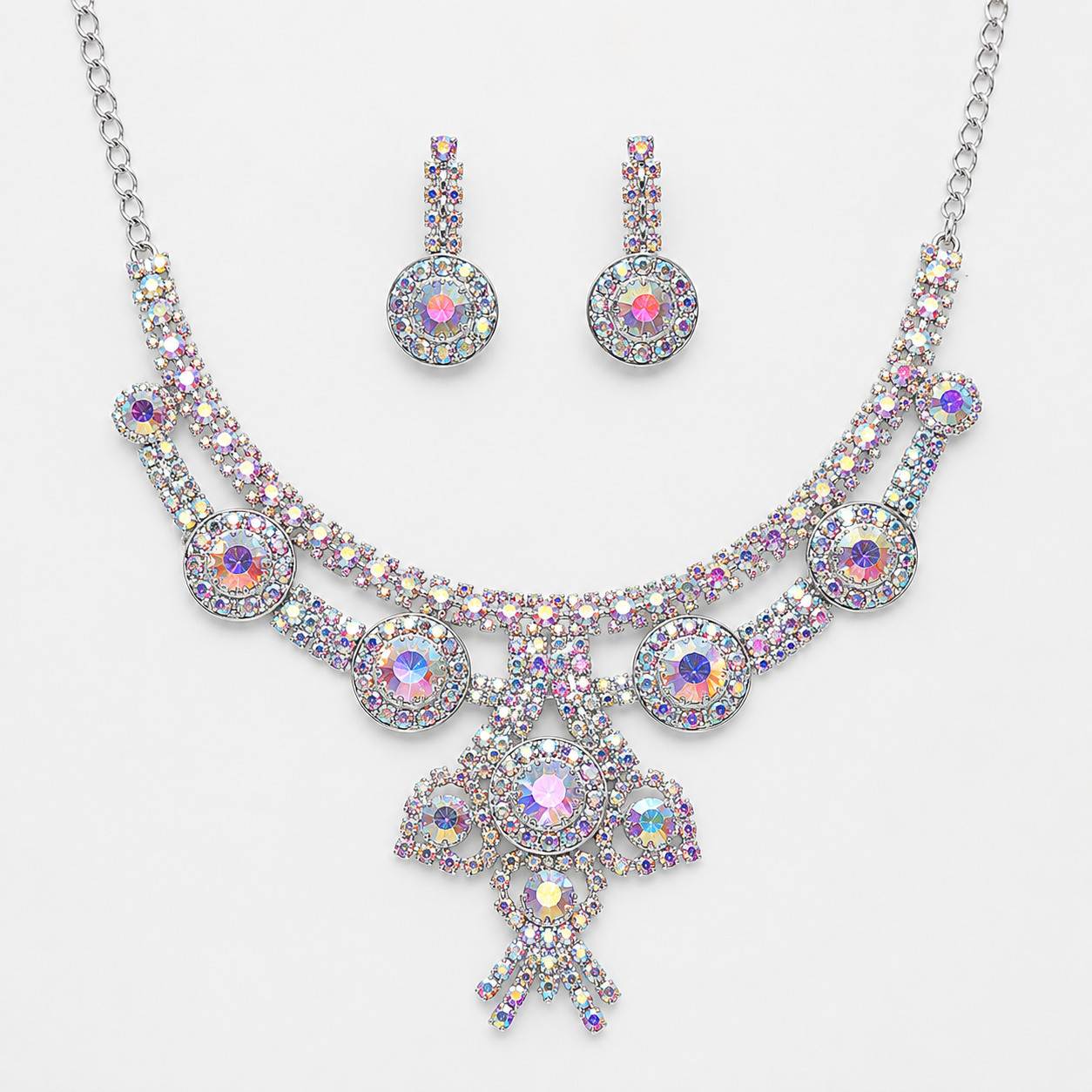 Keshnova Premium Austrian Crystal Necklace Set with Matching Earrings