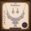 Keshnova Premium Austrian Crystal Necklace Set with Matching Earrings
