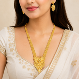 Keshnova Gold Plated Butterfly Pendant Necklace Set with Matching Earrings