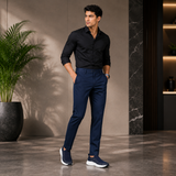 Keshnova Premium Navy Blue Office Trouser for Men