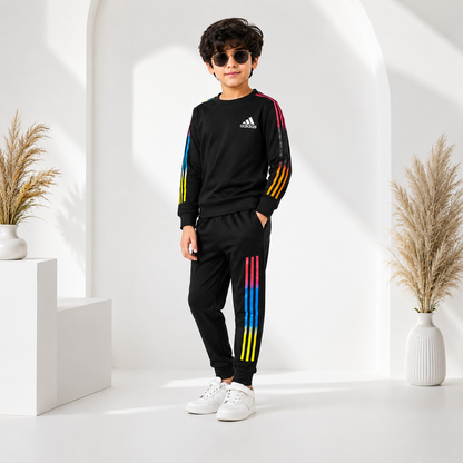 Keshnova Kids 4-Way Lycra Track Suit Set for Boys | Full Sleeve T-Shirt & Pant
