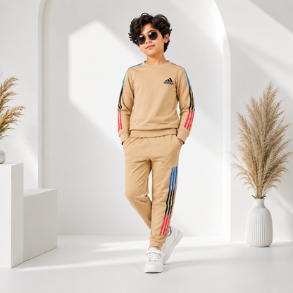 Keshnova Kids 4-Way Lycra Track Suit Set for Boys | Full Sleeve T-Shirt & Pant