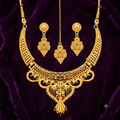 Keshnova Gold Plated Peacock Designer Necklace Set with Matching Earrings & Maang Tikka for Women