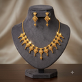 Keshnova Gold Plated Geometric Necklace Set with Matching Earrings for Women