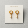 Keshnova Gold Plated Mini Hoop Drop Earrings for Women & Girls
