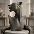Keshnova Gold Plated Mini Hoop Drop Earrings for Women & Girls