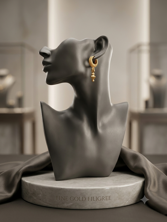 Keshnova Gold Plated Mini Hoop Drop Earrings for Women & Girls
