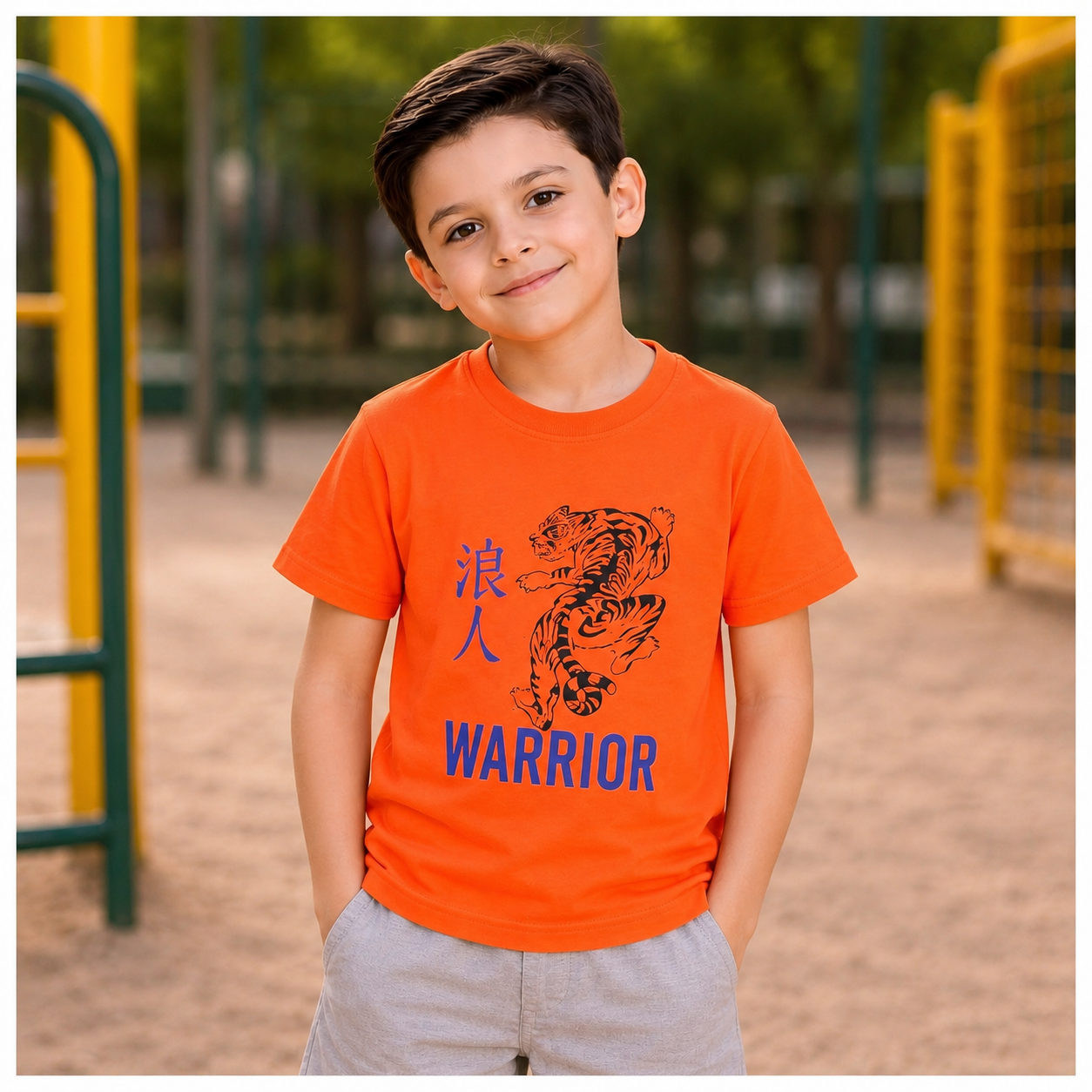 Kids Round Neck Dot Knit T-Shirt for Boys | Soft Cotton Casual Tee
