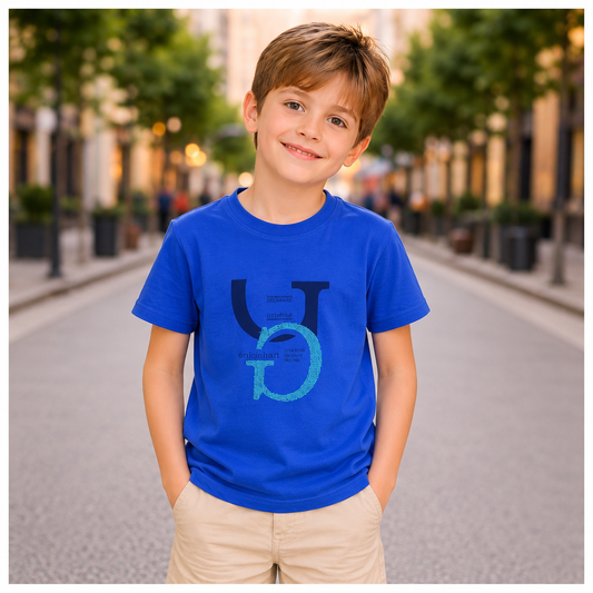 Kids Round Neck Dot Knit T-Shirt for Boys | Soft Cotton Casual Tee