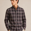 Lacoste Men's Charcoal Dark Plaid Shirt - Original