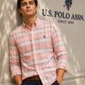 US Polo Assn Men's Pink Plaid Shirt - Original