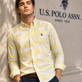 US Polo Assn Men's Yellow Plaid Shirt - Original