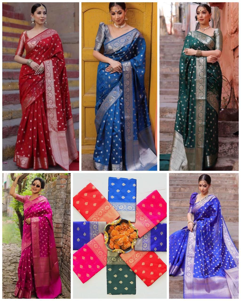 Lichi Silk Saree - All 5 Colors