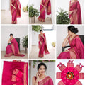 Deep Pink Magenta Banarasi Silk Saree - Original