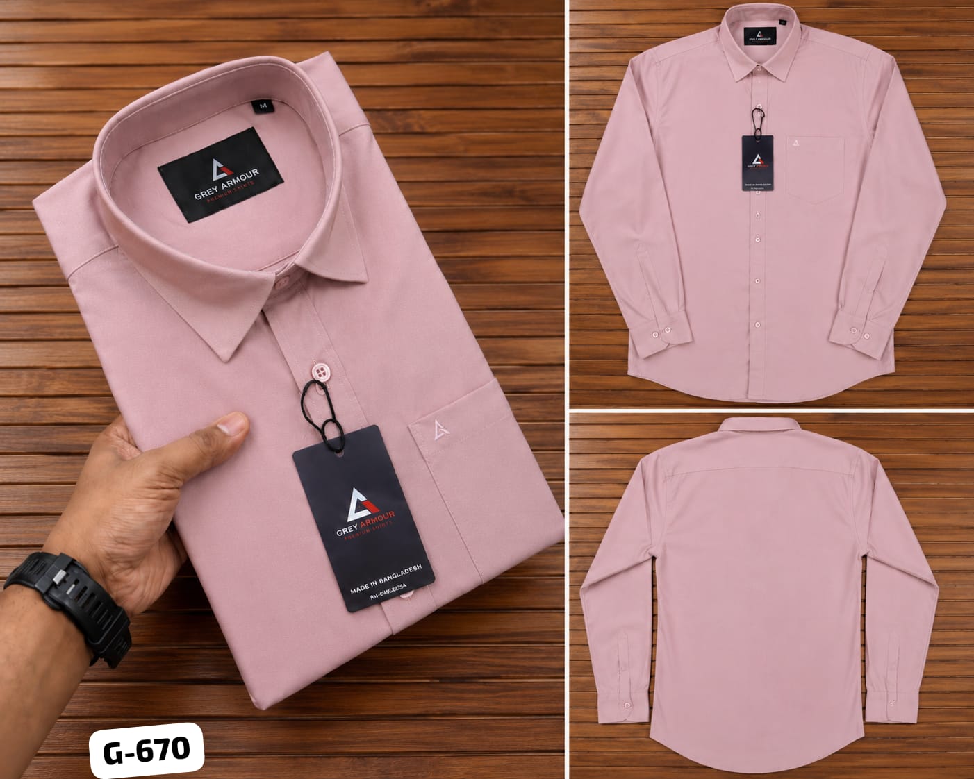 Grey Armour Dusty Pink Shirt - Original Product Photo