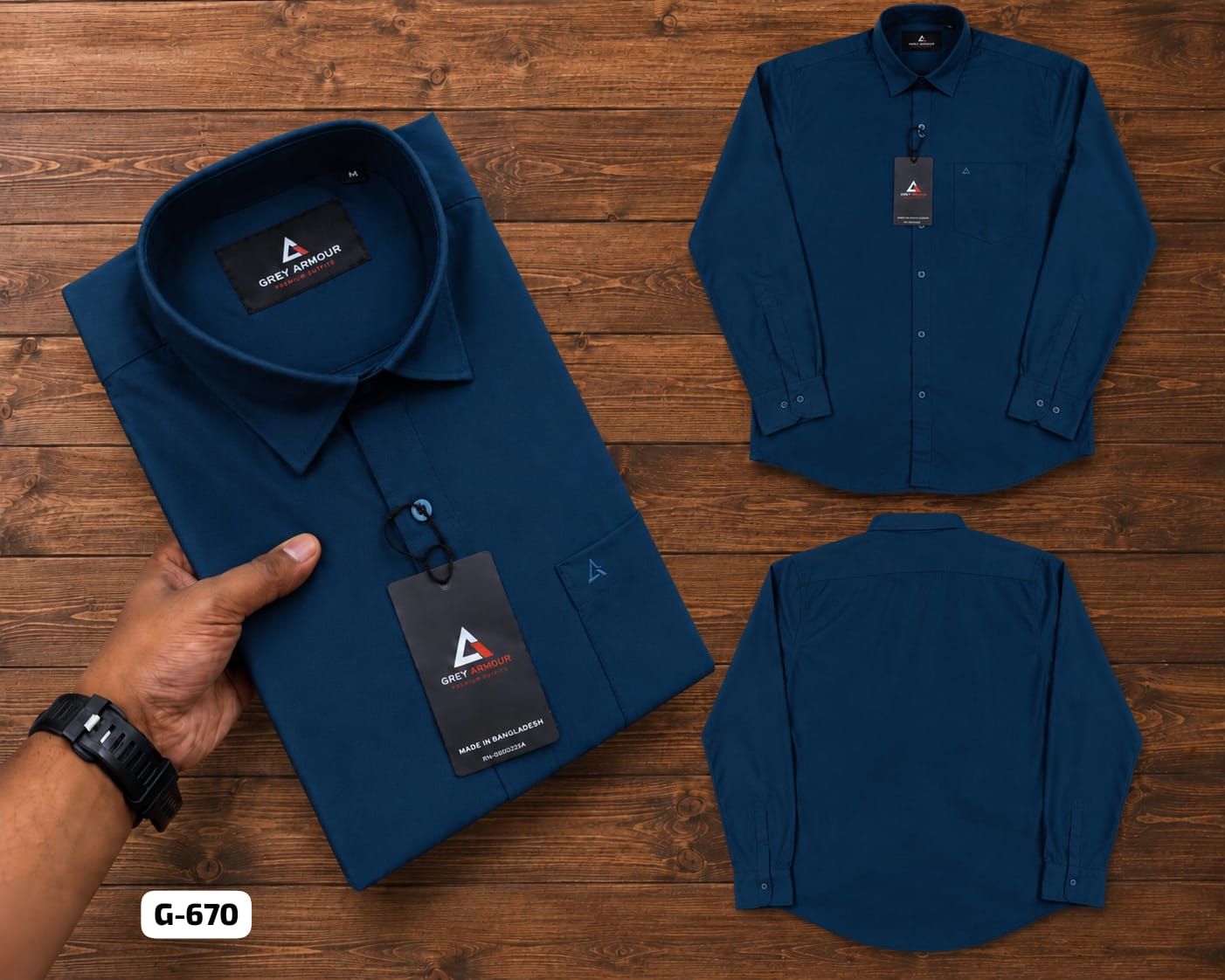 Grey Armour Teal Blue Shirt - Original Product Photo