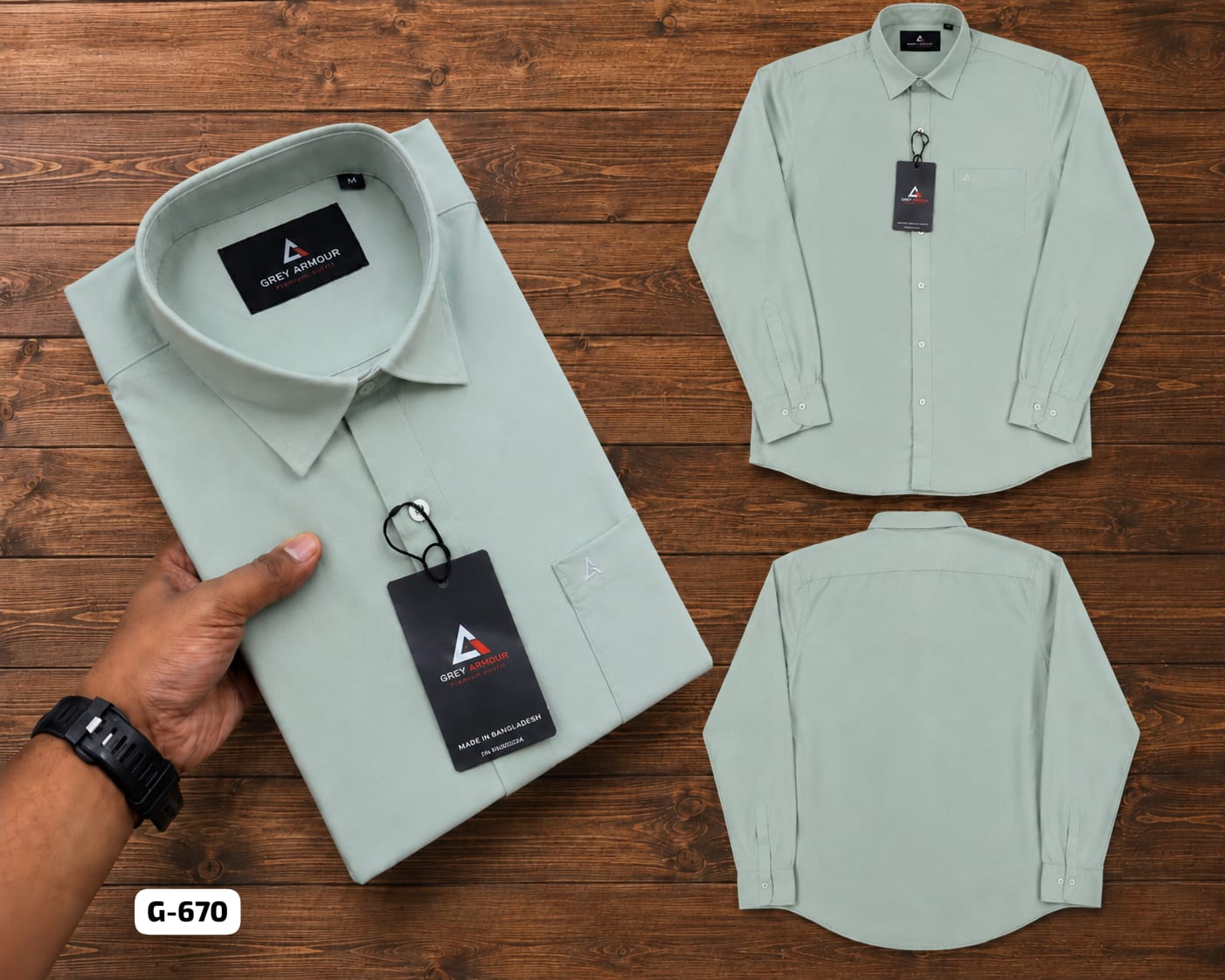 Grey Armour Mint Green Shirt - Original Product Photo