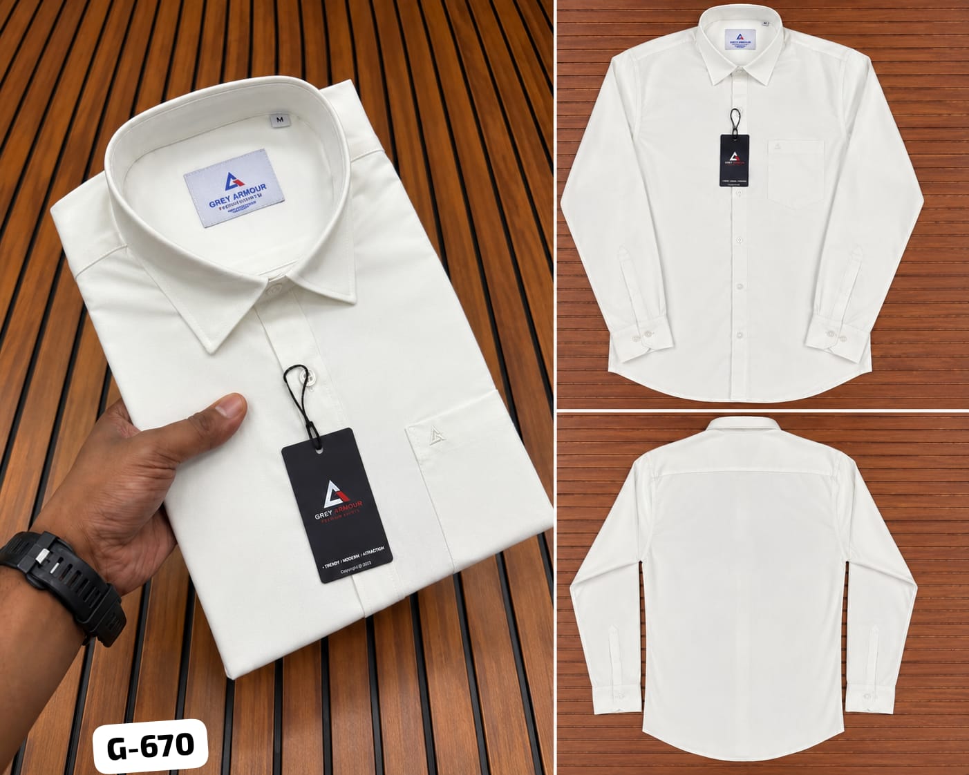 Grey Armour White Shirt - Original Product Photo