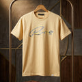 Rare Rabbit Men's Butter Yellow Script Logo T-Shirt - Original Product Shot