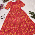 Red Floral Dress - Flat lay on hanger