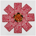 Red Banarasi Silk Saree - Flat Lay