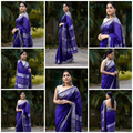 Royal Blue Organza Saree - Fashion Editorial