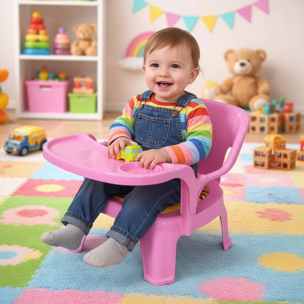 Kids Chair with Tray - Lifestyle with Toddler