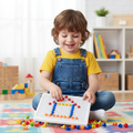 Child Playing with Mushroom Pegboard Toy - Lifestyle