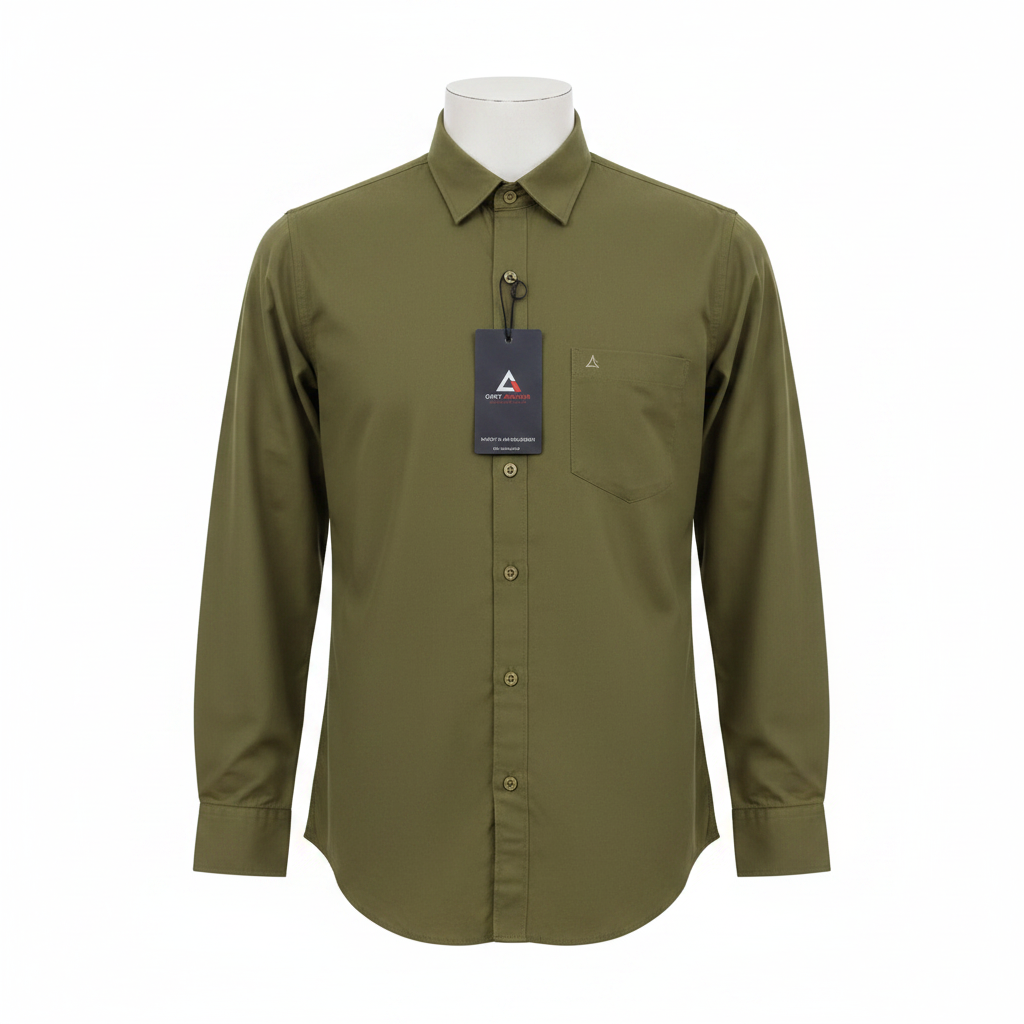 Grey Armour Olive Green Shirt - Mannequin Front View