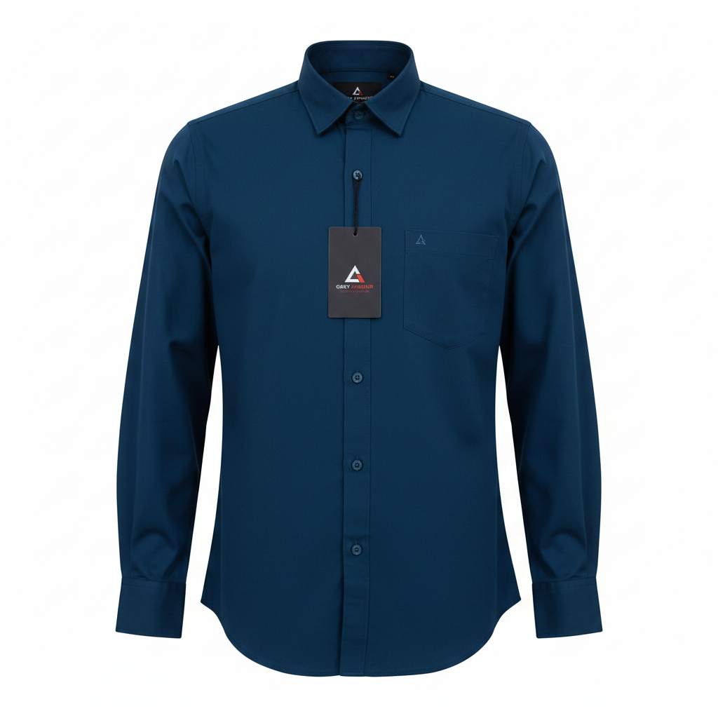Grey Armour Teal Blue Shirt - Mannequin Front View