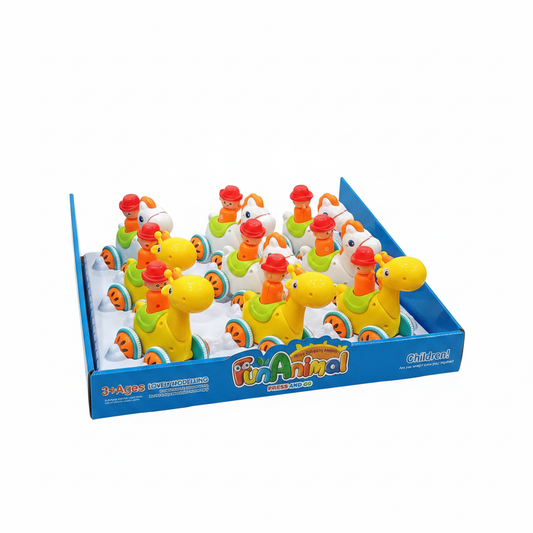 Fun Animal Press and Go Set - Giraffe and Horse Toys