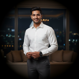 Man Wearing Grey Armour White Shirt - Stylish Lifestyle Background