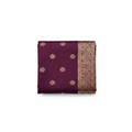 Wine Purple Lichi Silk Saree - Product Shot