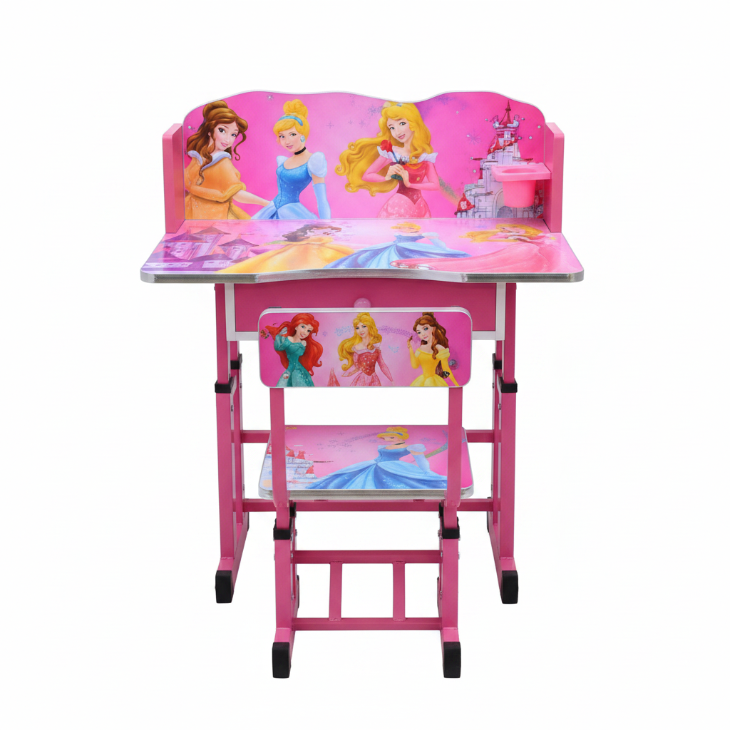 Princess Study Desk - Front Detail with Bookshelf