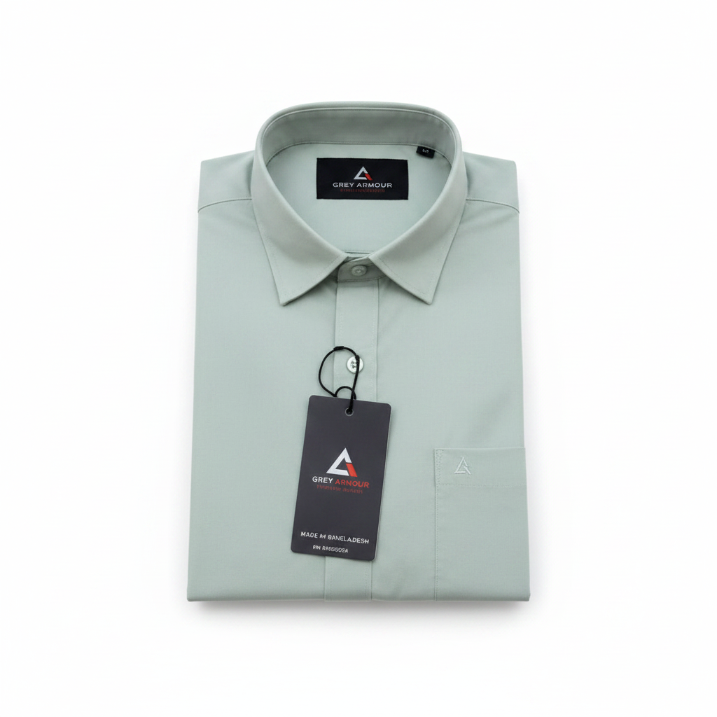 Grey Armour Mint Green Shirt - Flat Lay White Background
