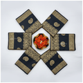 Black Lichi Silk Saree - Flat Lay Product Shot