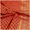 Red Banarasi Silk Saree - Fabric Detail Close-up