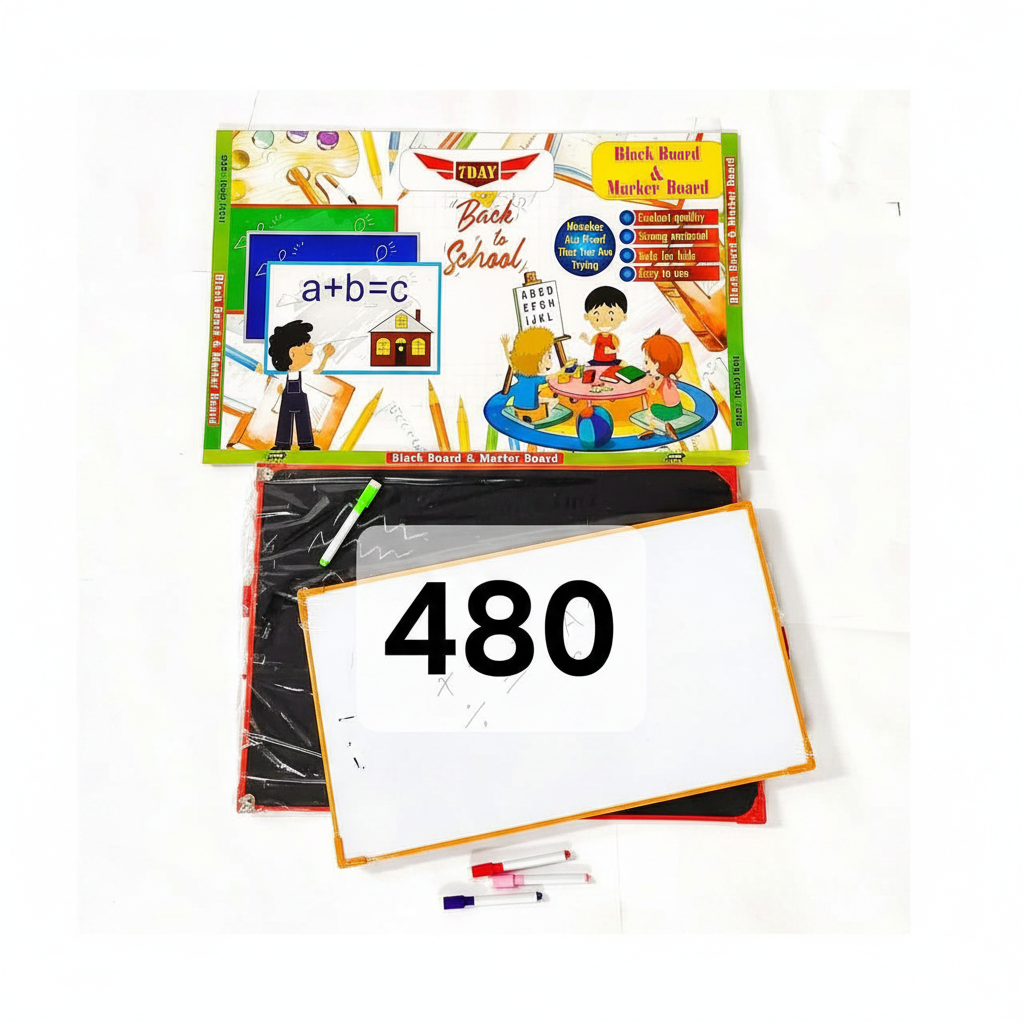 2-in-1 Blackboard and Marker Board - Full Product View