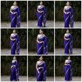 Royal Blue Organza Saree - Graceful Pose