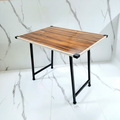 Mica Table - Side Angle with Metal Legs