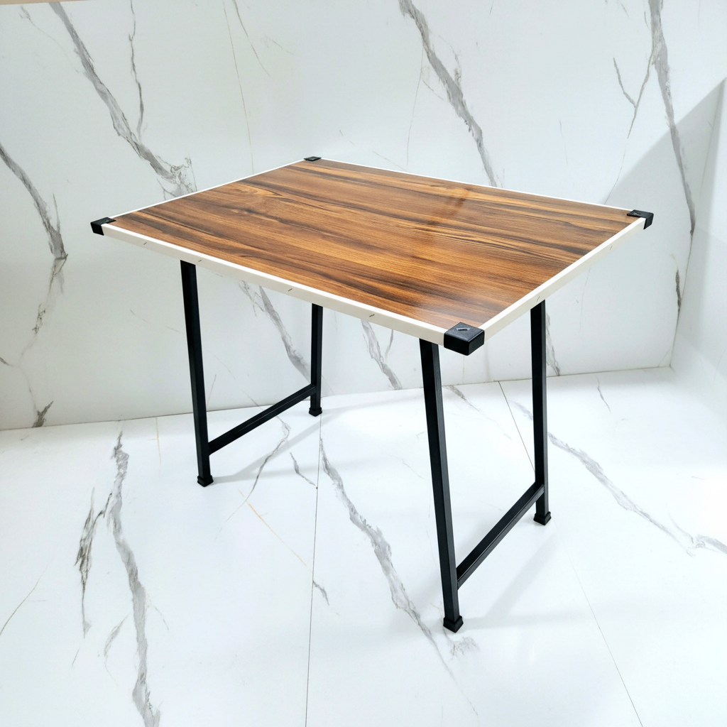 Mica Table - Side Angle with Metal Legs