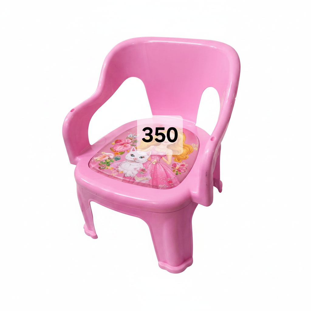 Kids Pink Princess Kitty Chair - Full View