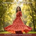 Red Floral Dress - Lifestyle twirl shot |Keshnova