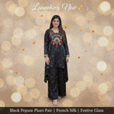 Black Peplum Plazo Pair - Lifestyle launch image
