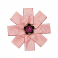 Pink Satin Saree - Flat Lay